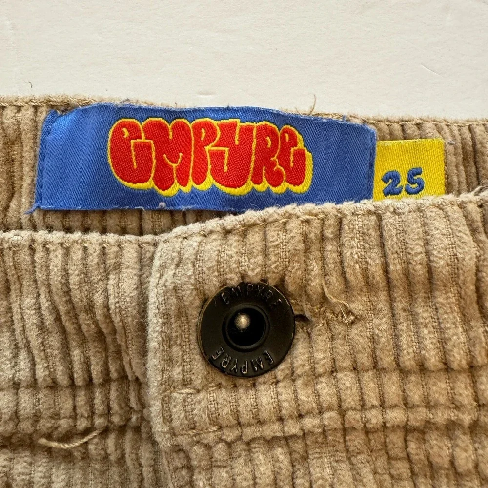Empyre Size 25 Loose Relaxed Fit Corduroy SK8 Skate Baggy Pants Skater Y2K Brown - Picture 4 of 6